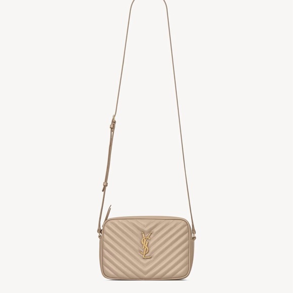Yves Saint Laurent Handbags - Yves Saint Laurent Tan Chevron Quilted Crossbody Bag